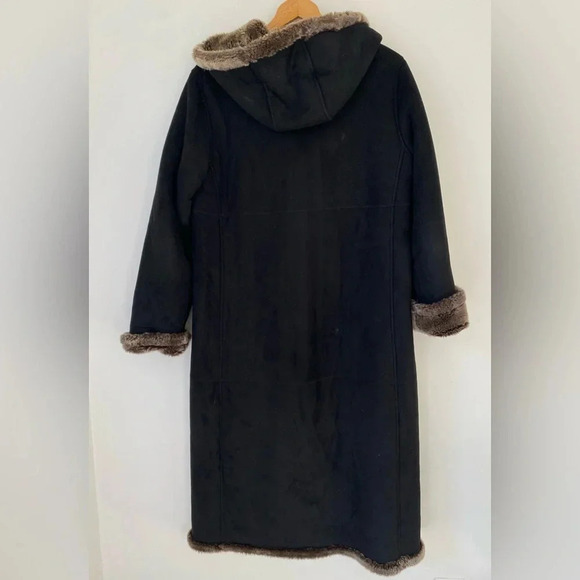 Vintage Jacket Women’s Medium Shearling Faux Suede MidLength Coat Faux Fur Lined - Picture 2 of 10